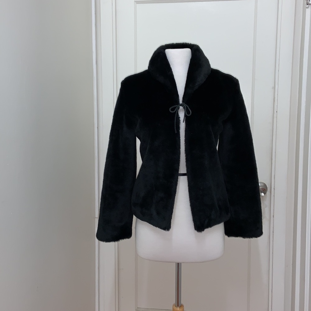 Super Rare Guess Jeans Glamour Faux Fur Jacket Coat - Picture 13 of 13